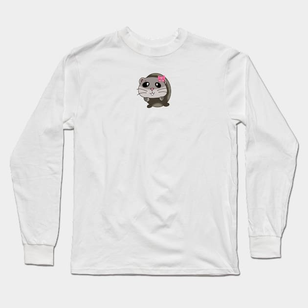 Sad hamster meme girl Long Sleeve T-Shirt by thenewkidprints